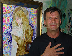 Fenix's Adnan Sivic with some of his artwork